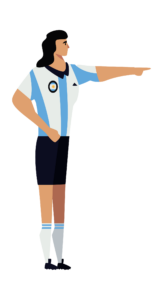 Cartoon image of an Argentine soccer player for the 2024 Summer Olympics